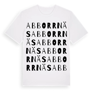 Abborrnäs ordlek t-shirt – ekologisk bomull t-shirt från Pinshirt