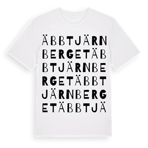 Äbbtjärnberget ordlek t-shirt – ekologisk bomull t-shirt från Pinshirt