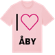 Pink Cotton t-shirt med Jag älskar Åby t-shirt stort tryck