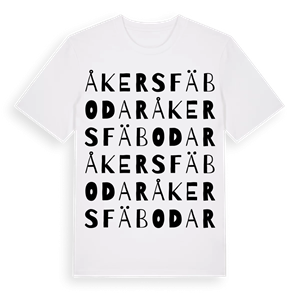 Åkers fäbodar ordlek t-shirt – ekologisk bomull t-shirt från Pinshirt