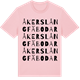 Pink Cotton t-shirt med Åkers långfäbodar ordlek t-shirt