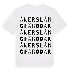 Åkers långfäbodar ordlek t-shirt – ekologisk bomull t-shirt från Pinshirt