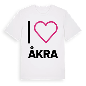 Jag älskar Åkra t-shirt stort tryck – ekologisk bomull t-shirt från Pinshirt
