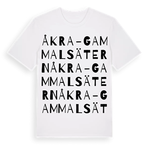 Åkra-Gammalsätern ordlek t-shirt – ekologisk bomull t-shirt från Pinshirt