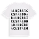 White t-shirt med Alderbäcks fäbodar ordlek t-shirt