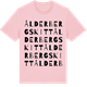 Pink Cotton t-shirt med Ålderbergskitt ordlek t-shirt
