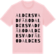 Pink Cotton t-shirt med Aldersvad fäbod ordlek t-shirt