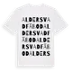 White t-shirt med Aldersvad Fäbod ordlek t-shirt