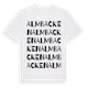 White t-shirt med Almbacken ordlek t-shirt