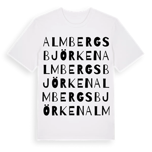Almbergsbjörken ordlek t-shirt – ekologisk bomull t-shirt från Pinshirt