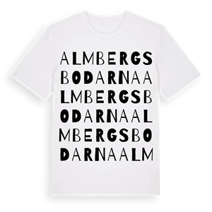 Almbergsbodarna ordlek t-shirt – ekologisk bomull t-shirt från Pinshirt