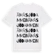 White t-shirt med Ämåsjödammen ordlek t-shirt