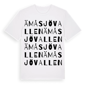 Ämåsjövallen ordlek t-shirt – ekologisk bomull t-shirt från Pinshirt