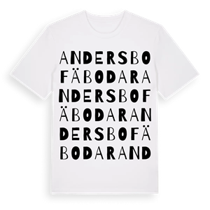 Andersbo fäbodar ordlek t-shirt – ekologisk bomull t-shirt från Pinshirt