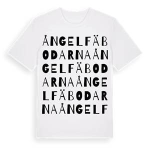 Ångelfäbodarna ordlek t-shirt – ekologisk bomull t-shirt från Pinshirt
