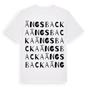 Ängsbacka ordlek t-shirt – ekologisk bomull t-shirt från Pinshirt