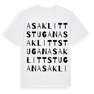 Asaklittstugan ordlek t-shirt – ekologisk bomull t-shirt från Pinshirt