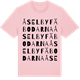 Pink Cotton t-shirt med Åselbyfäbodarna ordlek t-shirt