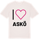 Vintage White t-shirt med Jag älskar Askö t-shirt stort tryck