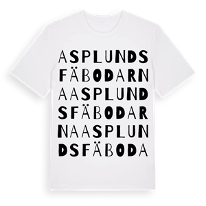 Asplundsfäbodarna ordlek t-shirt – ekologisk bomull t-shirt från Pinshirt
