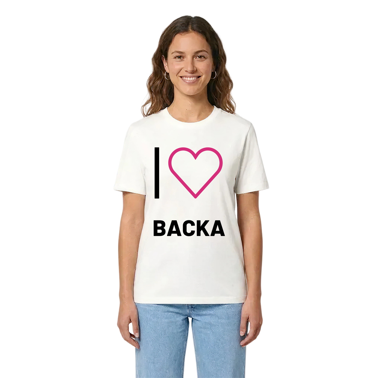 Jag älskar Backa t-shirt stort tryck i miljö