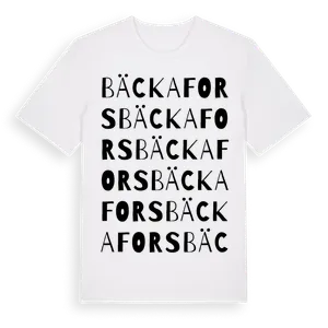 Bäckafors ordlek t-shirt – ekologisk bomull t-shirt från Pinshirt
