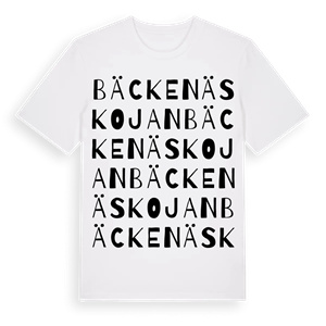Bäckenäskojan ordlek t-shirt – ekologisk bomull t-shirt från Pinshirt
