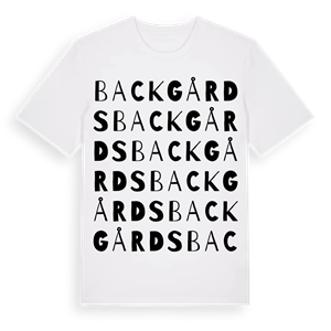 Backgårds ordlek t-shirt – ekologisk bomull t-shirt från Pinshirt