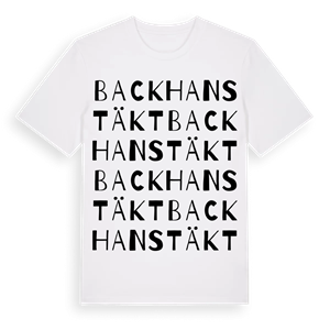 Backhanstäkt ordlek t-shirt – ekologisk bomull t-shirt från Pinshirt