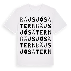 Bäjsjösätern ordlek t-shirt – ekologisk bomull t-shirt från Pinshirt