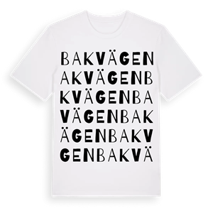Bakvägen ordlek t-shirt – ekologisk bomull t-shirt från Pinshirt
