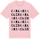Pink Cotton t-shirt med Barkarbacken ordlek t-shirt