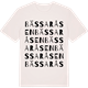 Vintage White t-shirt med Bässaråsen ordlek t-shirt
