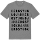 Mid Heather Gray t-shirt med Bergstugkojan ordlek t-shirt
