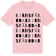 Pink Cotton t-shirt med Birns fäbodar ordlek t-shirt