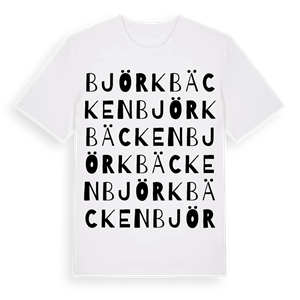 Björkbäcken ordlek t-shirt – ekologisk bomull t-shirt från Pinshirt