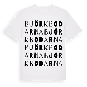 Björkbodarna ordlek t-shirt – ekologisk bomull t-shirt från Pinshirt