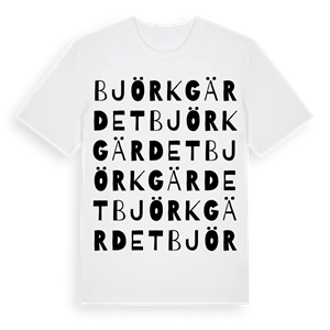 Björkgärdet ordlek t-shirt – ekologisk bomull t-shirt från Pinshirt