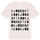 Vintage White t-shirt med Björns fäbod ordlek t-shirt