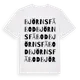 White t-shirt med Björns Fäbod ordlek t-shirt