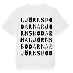 Björnsbodarna ordlek t-shirt – ekologisk bomull t-shirt från Pinshirt