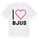White t-shirt med Jag älskar Bjus t-shirt stort tryck