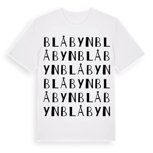 Blå byn ordlek t-shirt – ekologisk bomull t-shirt från Pinshirt