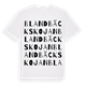 White t-shirt med Blandbäckskojan ordlek t-shirt