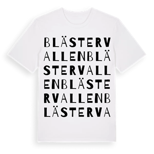 Blästervallen ordlek t-shirt – ekologisk bomull t-shirt från Pinshirt