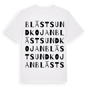 Blästsundkojan ordlek t-shirt – ekologisk bomull t-shirt från Pinshirt