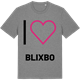 Mid Heather Gray t-shirt med Jag älskar Blixbo t-shirt stort tryck