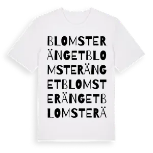 Blomsteränget ordlek t-shirt – ekologisk bomull t-shirt från Pinshirt