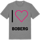 Mid Heather Gray t-shirt med Jag älskar Boberg t-shirt stort tryck