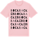 Pink Cotton t-shirt med Bockbacken ordlek t-shirt